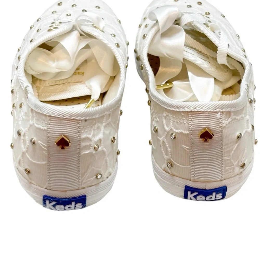 Keds X Kate Spade New York Champion Bridal Lace Sneakers White WF64678 Size 8 - Picture 5 of 11